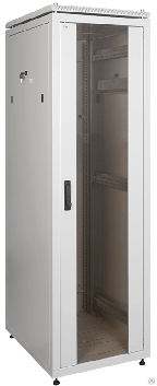Шкаф сетевой 19 ITK LINEA N 33U 600х600мм стеклянная передняя дверь серый