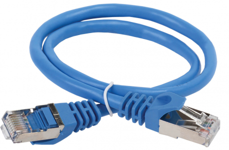 Патч-корд ITK категория 5е FTP 1 метр PVC синий