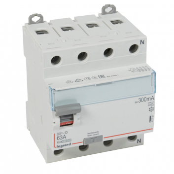 Выключатель дифференциального тока (УЗО) DX3 4П 100А А 300мА N справа