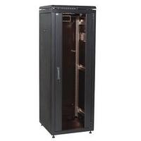 Шкаф сетевой 19 ITK LINEA N 38U 600х800мм стеклянная передняя дверь черный