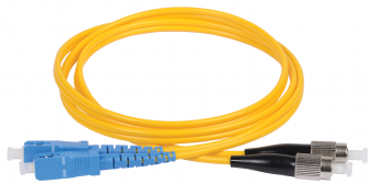 Шнур оптический коммутационный переходной (патч-корд) для одномодового кабеля (SM) 9/125 (OS2) SC/UPC-FC/UPC двойного исполнения (Duplex) LSZH 1м