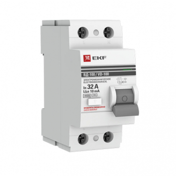 Выключатель дифференциального тока (УЗО)  4P 32А/10мА (электромеханическое) EKF Basic