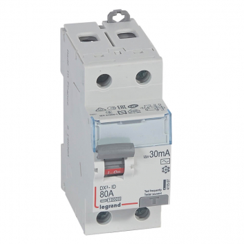 Выключатель дифференциального тока (УЗО) DX3 2П 80А 30мА-АC