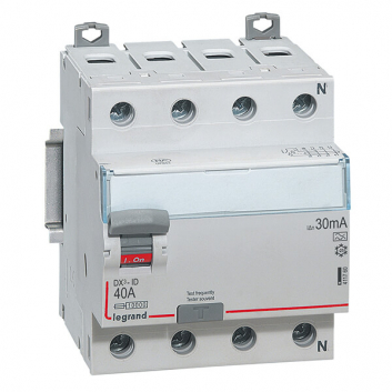 Выключатель дифференциального тока (УЗО) DX3 4П 40А А 30мА N справа