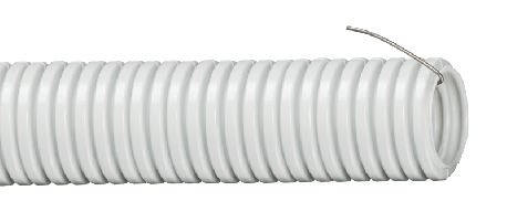 Труба гофрированная ПВХ 25мм с протяжкой серая (10м)