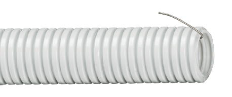Труба гофрированная ПВХ 20мм с протяжкой серая (10м)