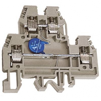 Зажим проходной двухуровневый серый DAS.4/V48 бежевый 4 кв.мм с варистором между уровнями 48 В QUADRO