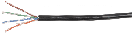 Кабель связи ITK витая пара ШПД U/UTP кат 5E 4 пары LDPE черный диаметр медной жилы 0.45мм