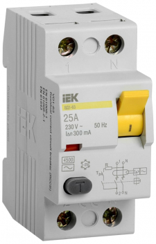 Выключатель дифференциального тока (УЗО) 2п 25А 300мА ВД1-63 АС