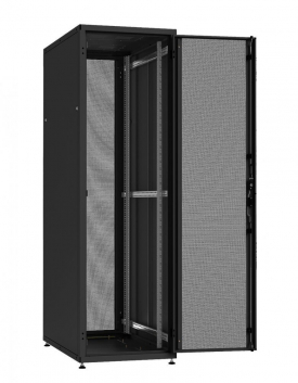 Шкаф сетевой 19дюйм LINEA N 47U 600х1000 мм с L-профилями перфные двери черный