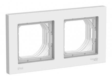 Рамка двухпостовая ATLASDESIGN AQUA IP44 белый