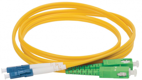 Шнур оптический коммутационный переходной (патч-корд) для одномодового кабеля (SM) 9/125 (OS2) SC/APC-LC/APC двойного исполнения (Duplex) LSZH 3м