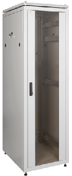 Шкаф сетевой 19 ITK LINEA N 47U 600х600мм стеклянная передняя дверь серый