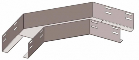 Лоток угловой перфорированный  КГ 250х65-135 У3 поворот на 135, окрашенный, S1,5