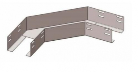 Лоток угловой перфорированный  КГ 75х65 У3 поворот на 90, окрашенный, S1,5