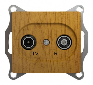 GLOSSA Розетка TV-R одиночная 1DB дуб в рамку