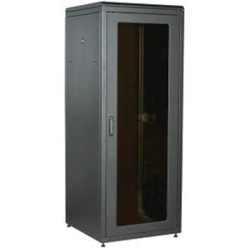 Шкаф сетевой 19 LINEA N 28U 800х800мм стеклянная передняя дверь задняя металлическая черный