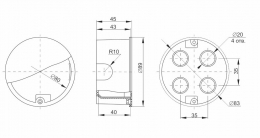Коробка распределительная 80х40 скрытая КМ41004