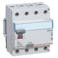 Выключатель дифференциального тока (УЗО) DX3 4П 40А А 500мА N справа