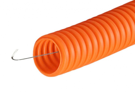 Труба гофрированная ПНД d40 с зондом оранжевая (15м)