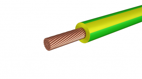 Провод силовой ПуГВ 1х6 желто-зеленый многопроволочный