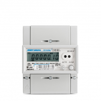 Счетчик электроэнергии CE102M  R5 145-A однофазный многотарифный, 5(60), кл.точ. 1.0, D, ЖКИ, RS485 101002003010748-TP110