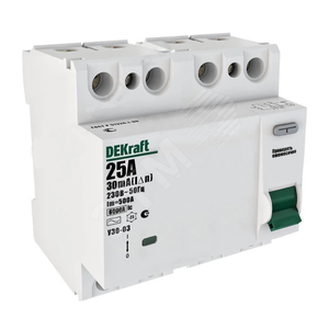 Выключатель дифференциального тока (УЗО) 4P 25А 30мА AC УЗО-03 6кА